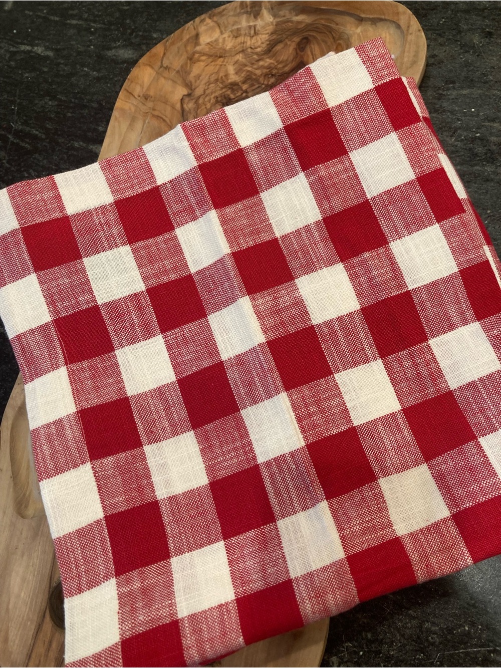 Pottery Barn Baxter Gingham Cotton Napkins Set 5 Red White Picnic - Picture 2 of 10